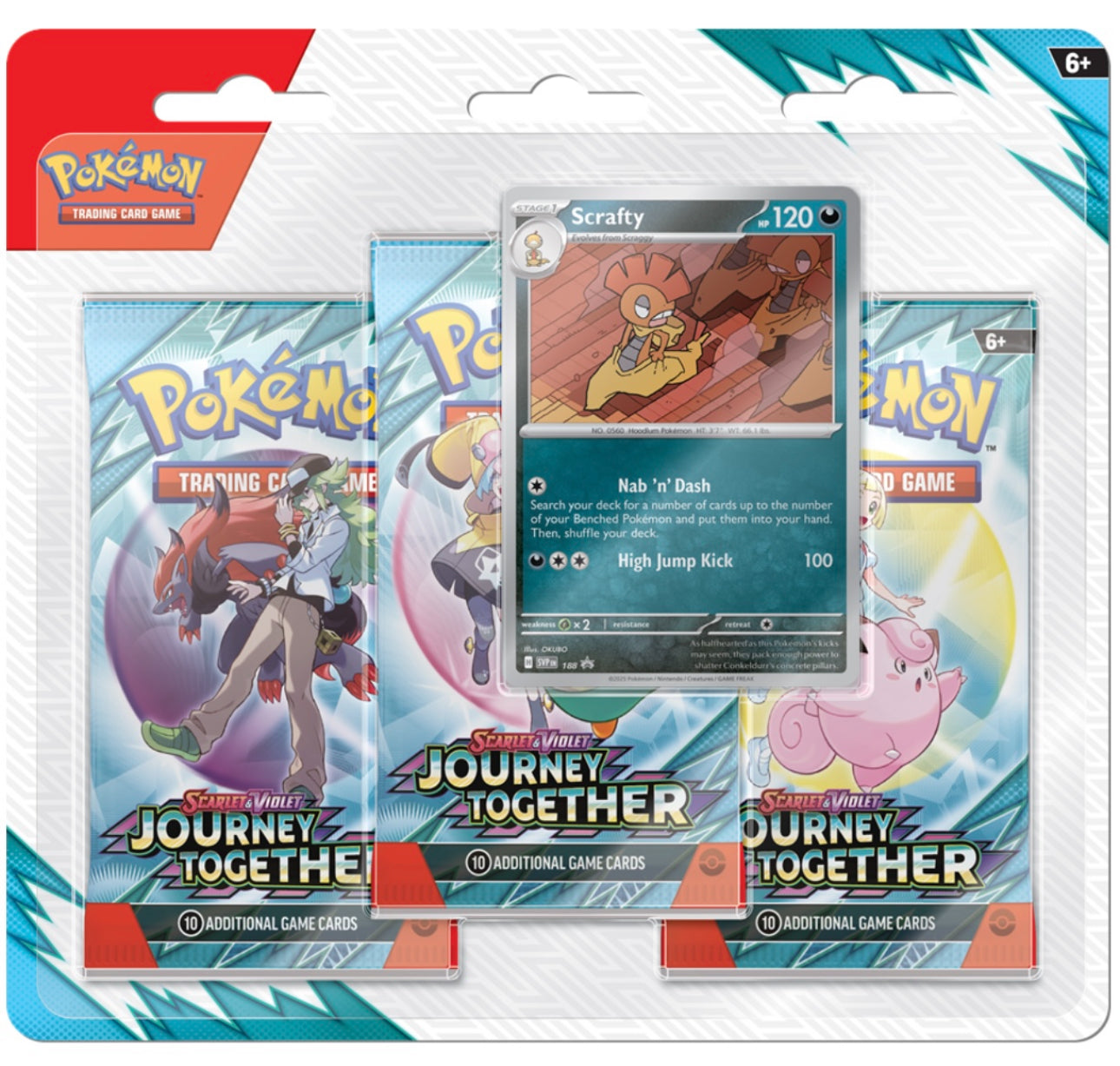 Pokemon Journey Together 3er Blister Scrafty Englisch