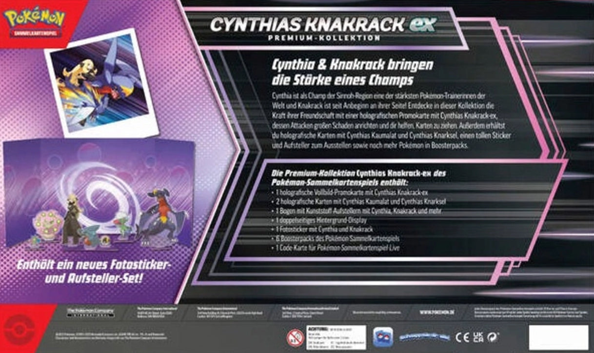 Pokemon Cynthias Knakrack ex Premium Kollektion Deutsch