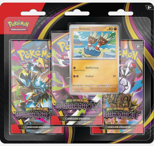 Pokemon 3er Blister Dunkelnacht Bithora Deutsch